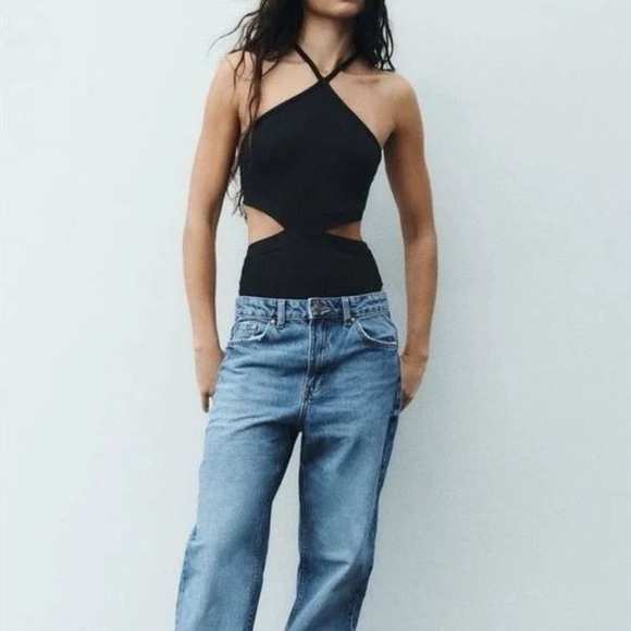 Zara Tops - Zara Black Halter Bodysuit